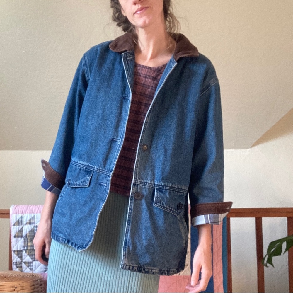 ❌SOLD❌Vtg Denim Chore Coat - Picture 4 of 5